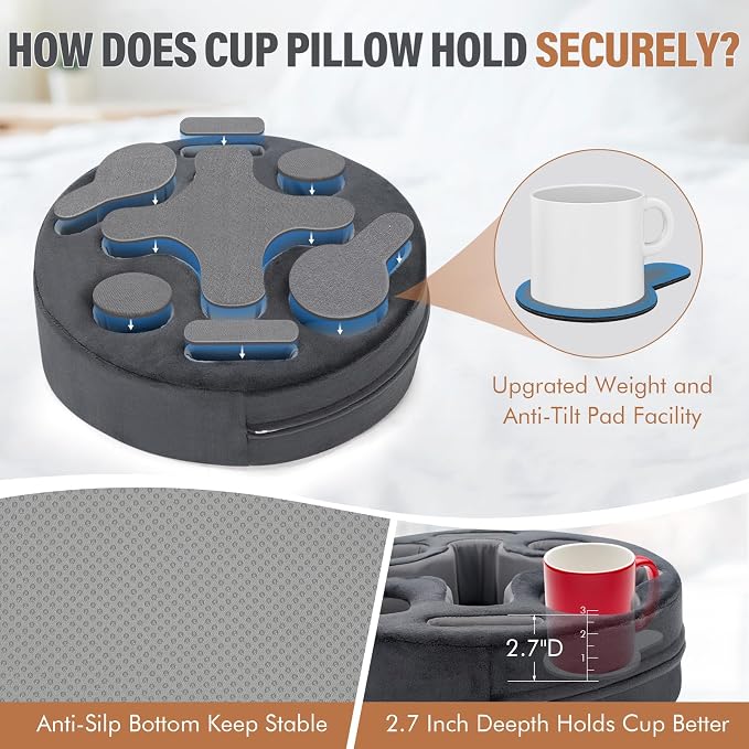 Couch Cup Holder-Sofa Cup Holder Pillow | Couch Caddy Buddy | Drinks Cupholder - Image 3