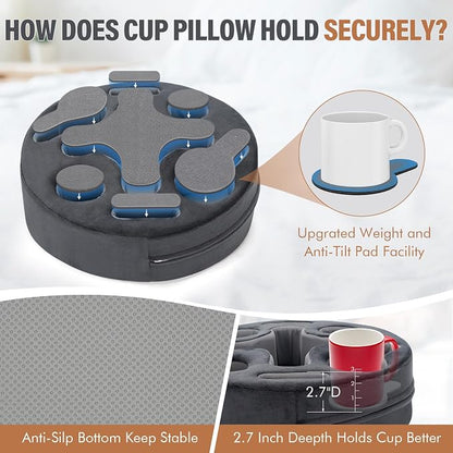 Couch Cup Holder-Sofa Cup Holder Pillow | Couch Caddy Buddy | Drinks Cupholder - Image 3