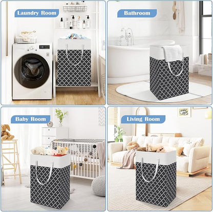 BlissTotes 3-Pack Laundry Basket, Freestanding＆Waterproof Laundry Hamper - Image 6