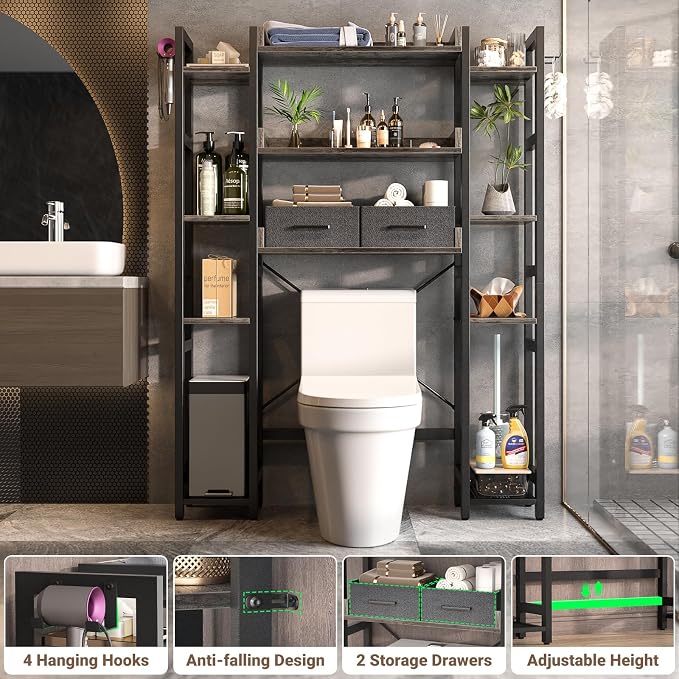 Over The Toilet Storage with 2 Drawers - Image 4