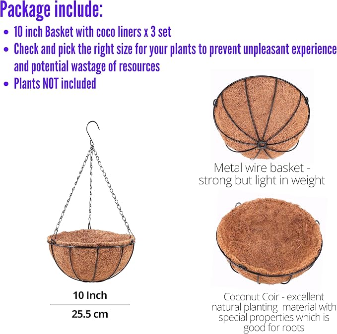 LaLaGreen Hanging Baskets for Plants Hanging Planter Outdoor - Image 2