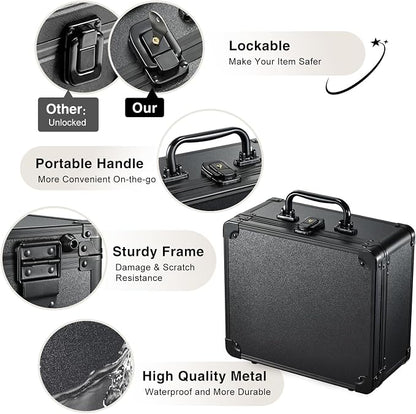 Makeup Case with Magnetic Lighted Mirror Makeup Organizer Box Travel Cosmetic - Image 8