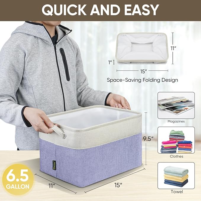 BALEINE 2 Pack Fabric Storage Bins - Image 4
