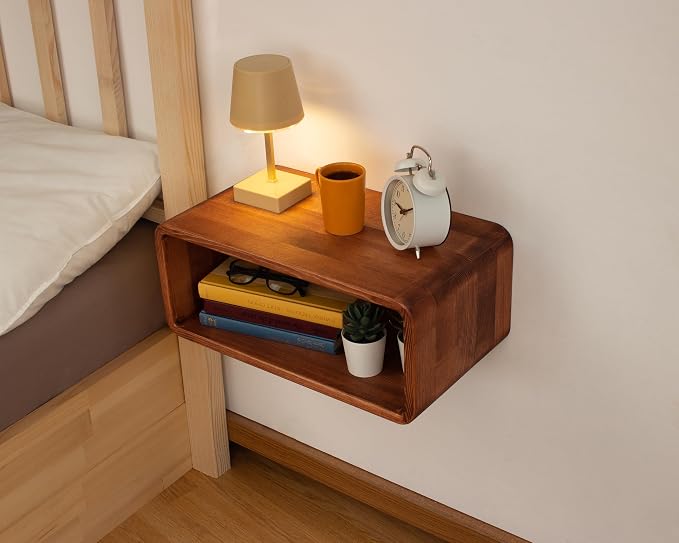 Floating Nightstand Wooden, Bedside Table, Nightstand Shelf, Wall Mounted - Image 2