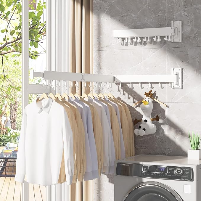 Clothes Drying Rack, Laundry Drying rack, Wall Mounted Clothes Rack, Clothes - Image 5