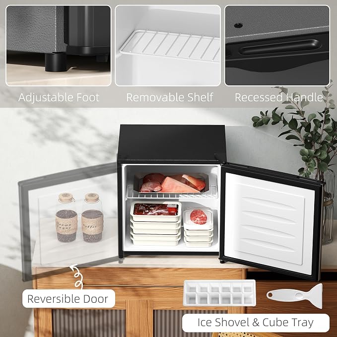 HOMCOM Mini Freezer Countertop, 1.1 Cu.Ft Compact Upright Freezer - Image 5