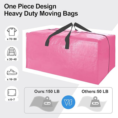 6 Pack Heavy Duty Extra Large Moving Bags W/Backpack Straps - Image 5
