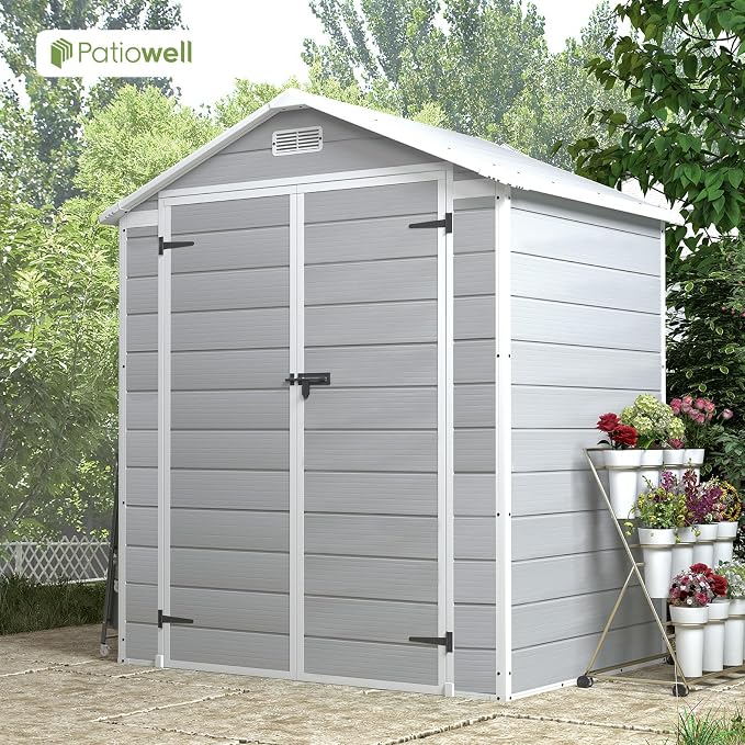 Patiowell 6 x 4 FT Resin Outdoor Storage Shed - Image 5