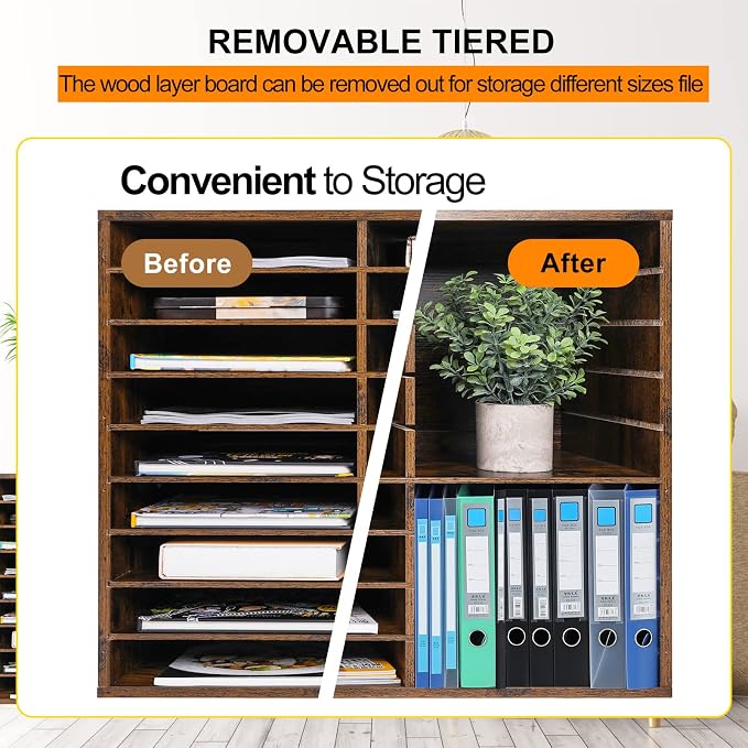TQVAI Literature Organizer, Heavy Duty 36 Compartments Countertop Mail Organizer - Image 3