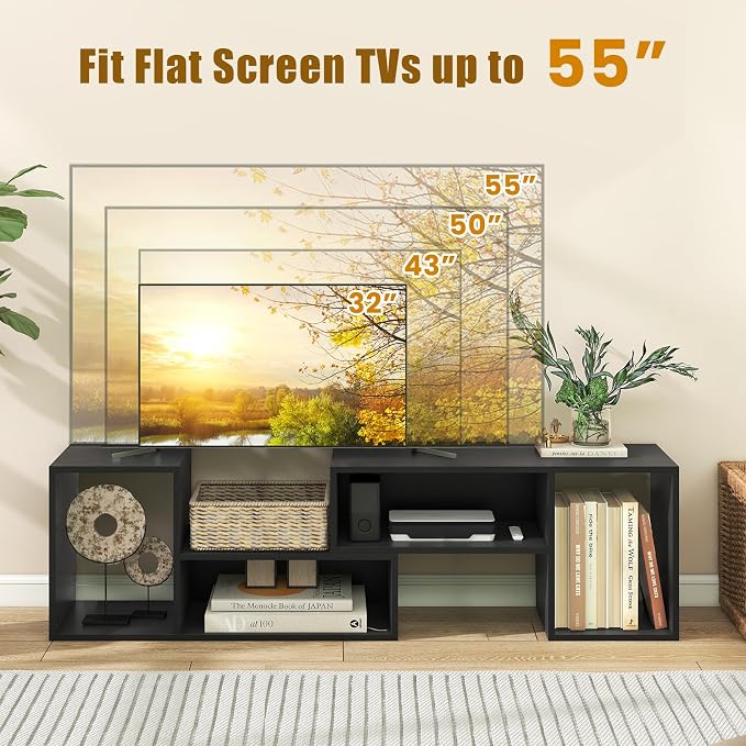 LDAILY L-Shaped TV Stand, TV Entertainment Center - Image 4
