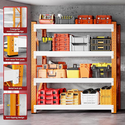 3000LBS Garage Shelving 42" W Garage Shelving Heavy Duty 4-Tier Metal Storage - Image 7