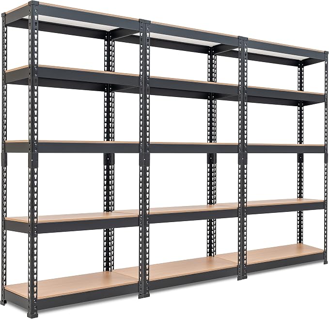 HOMEDANT 5 Tier Storage Shelves Adjustable Laminated Boltless Garage Metal by TheBestOrganizingSolution
