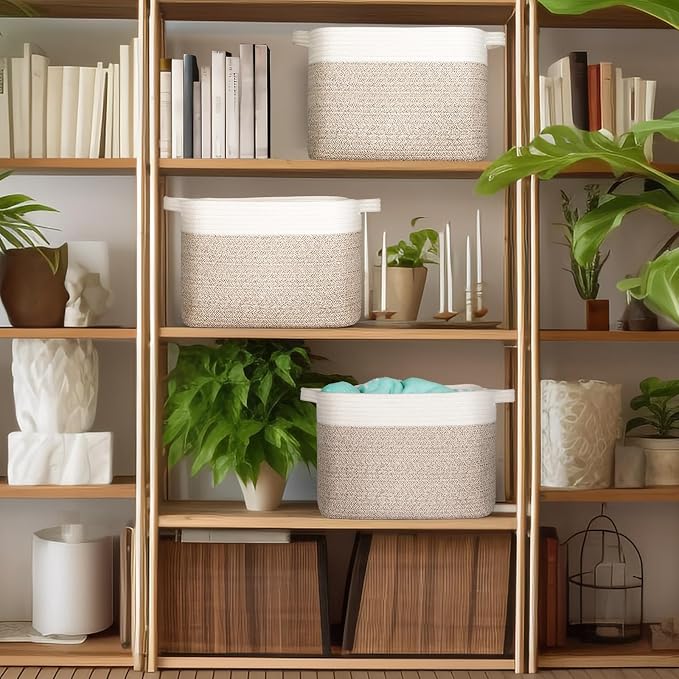 Kntiwiwo Storage Baskets for Organizing 14.7”x11”x9.6” Rope Storage Baskets for - Image 4