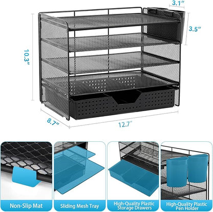LEKETREE Desk Organizer and Accessories, 5-Tier Paper Letter Tray Organizer - Image 2