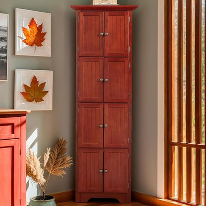 72" H Farmhouse Corner Storage Cabinet by Unknown