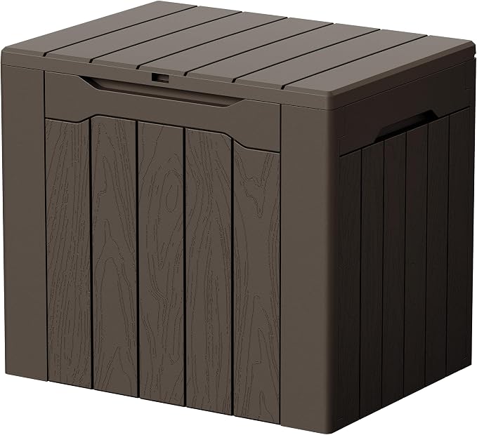 Devoko 29 Gallon Waterproof Outdoor Storage Box Resin Deck Box Lockable and UV by DEVOKO