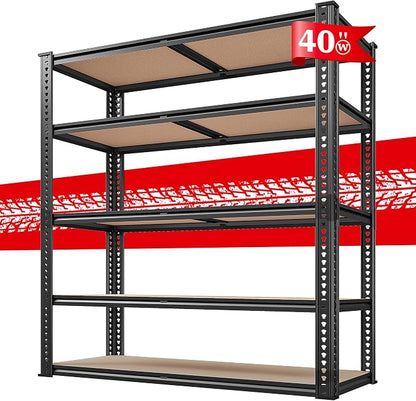 REIBII 40" W Garage Shelving 2500LBS Storage Shelves 72" H Metal Shelving 5 - Image 9