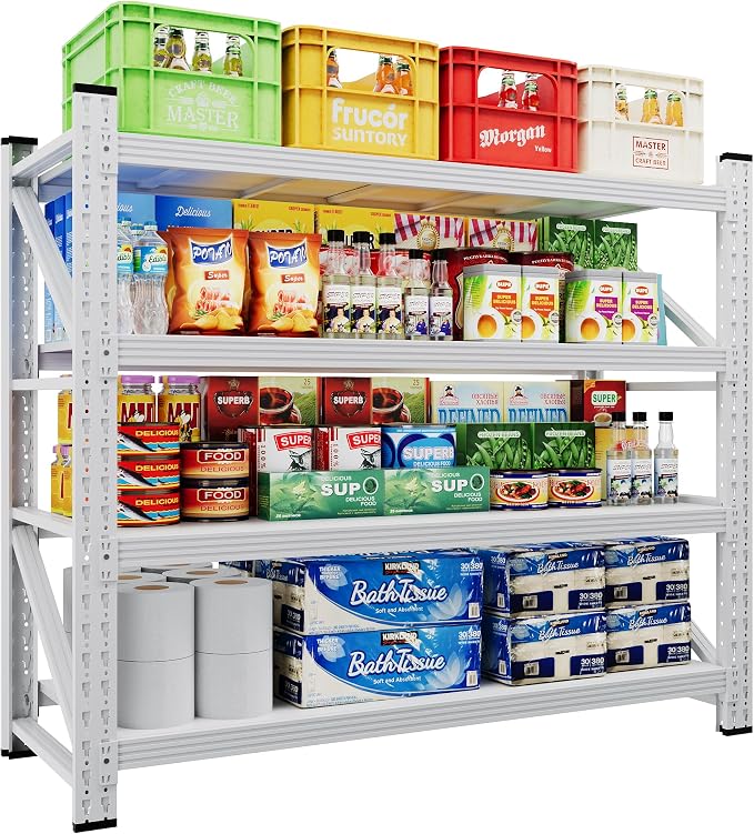 48" Wide Storage Shelves, 2000LBS Garage Shelving Heavy Duty, Standing Shelf by LISSIMO