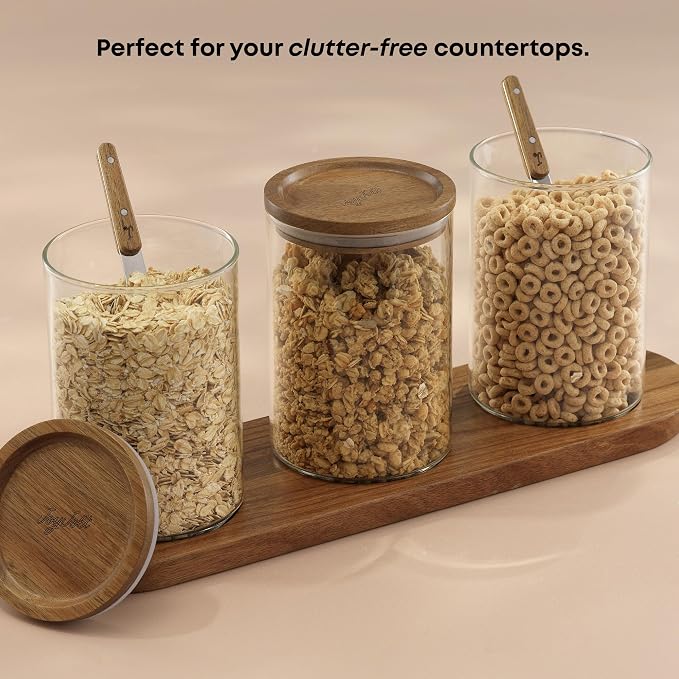 JoyJolt Holden 32oz Stackable Glass Storage Containers - Image 3