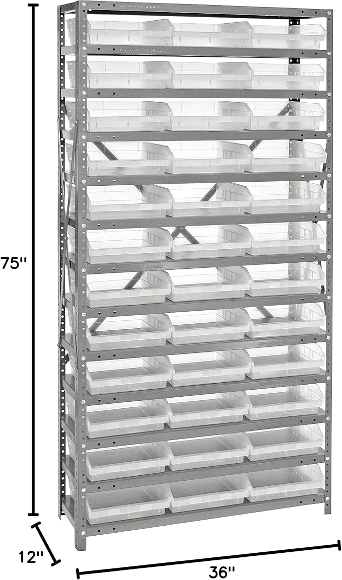 Quantum Storage Systems 1275-109CL Clear-View Sloped Shelving Unit - Image 2