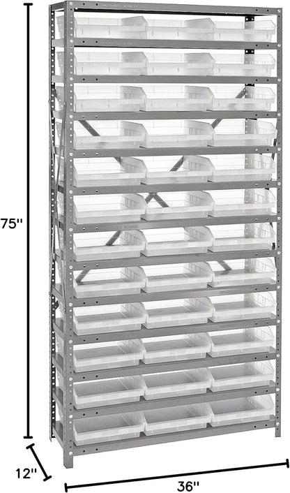 Quantum Storage Systems 1275-109CL Clear-View Sloped Shelving Unit - Image 2