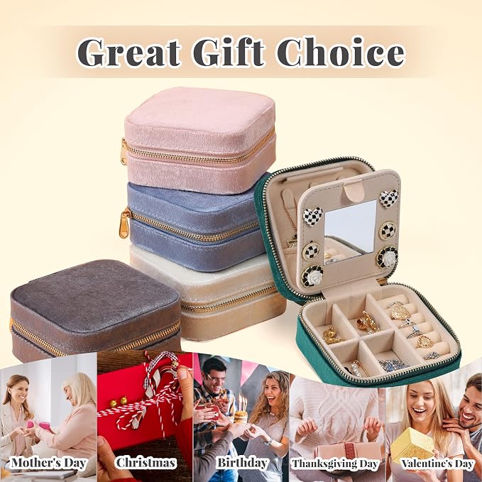 Dajasan Velvet Travel Jewelry Box, Mini Travel Jewelry Case, Small Portable - Image 6