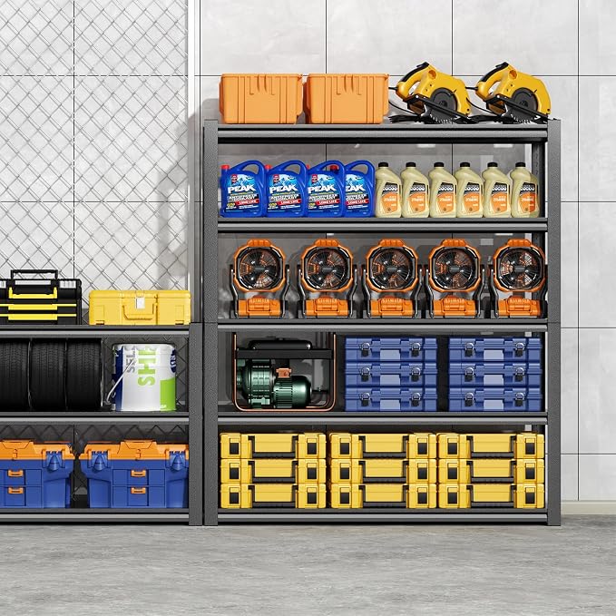 32" W Garage Shelving, 5-Tier Heavy Duty Shelving Unit, 3000LBS Adjustable - Image 11