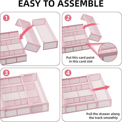 Marbrasse Expandable Desk Drawer Organizer, Mesh Tray - Image 7