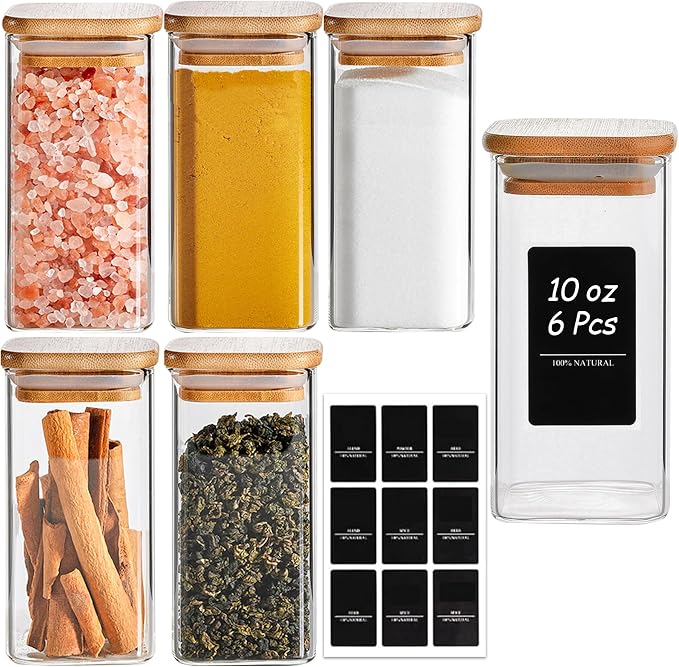 ComSaf 6Pcs 10 oz Large Spice Jars by ComSaf