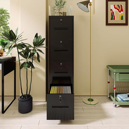 4 Drawer File Cabinet with 4 Lock, Metal Filing Cabinet, Heavy Duty Vertical - Image 2