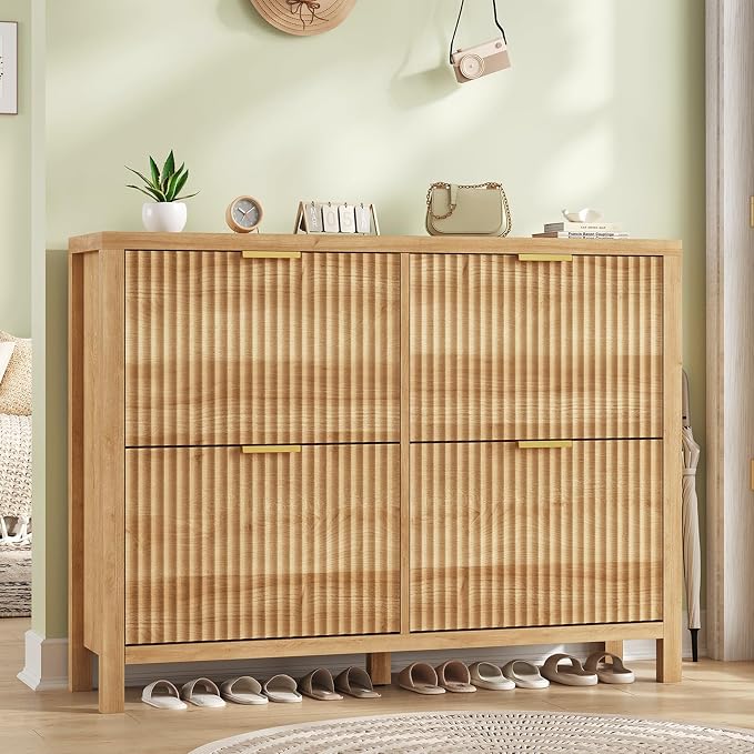 47" Fluted Shoe Cabinet Stoarge by YomiluveDesign