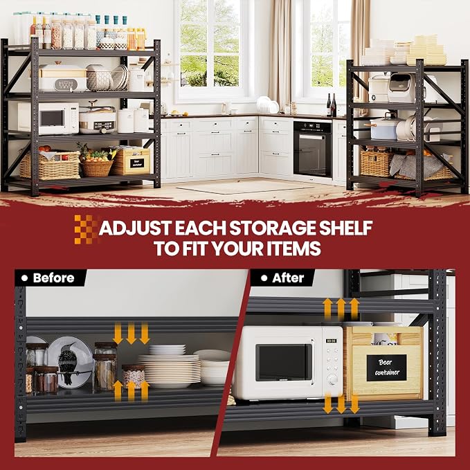 48" Wide Storage Shelving Unit, 2000 lbs Capacity Heavy Duty Garage Shelving - Image 5