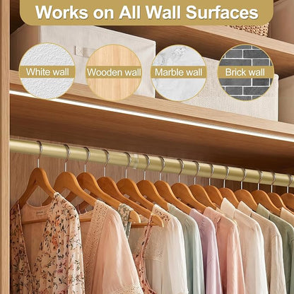 Adjustable Closet Rod for Hanging Clothes, 17-54inch Heavy Duty Metal tension - Image 8