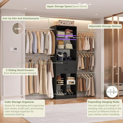 Besiost Closet System, 4-8 FT Closet Organizer Systems - Image 2