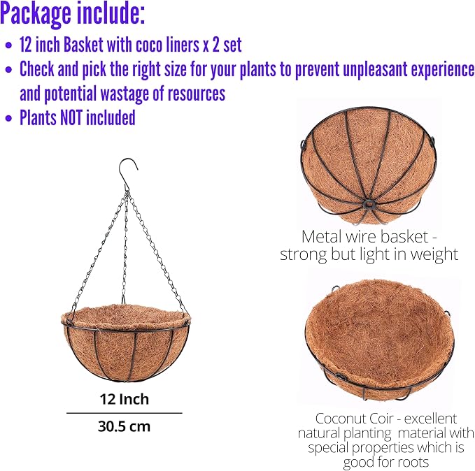 LaLaGreen Hanging Planters for Outdoor Plants Hanging Baskets - Image 2
