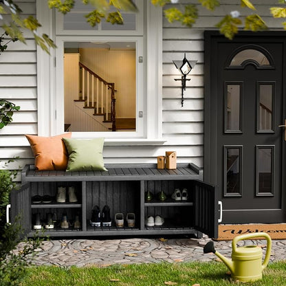 Storage Bench - Waterproof Resin Shoe Bench - Indoor & Outdoor Use - Image 2