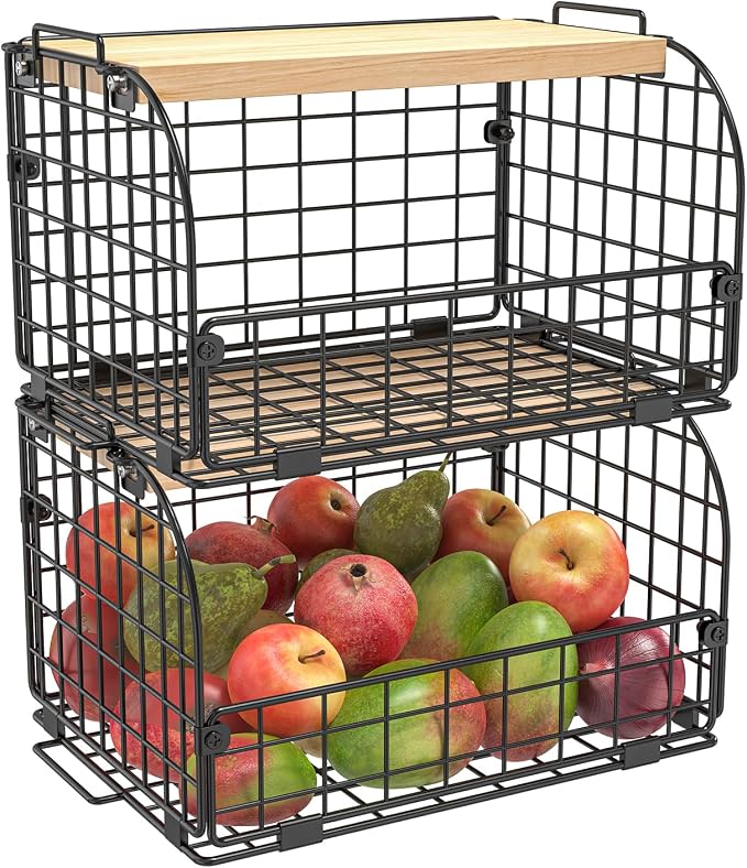 2 Set Stackable Wire Basket - Image 5
