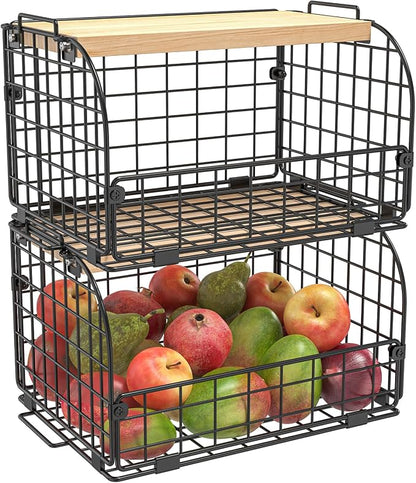 2 Set Stackable Wire Basket - Image 5
