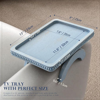 Pine Wood Sofa Arm Tray with Beaded Edge - Image 2