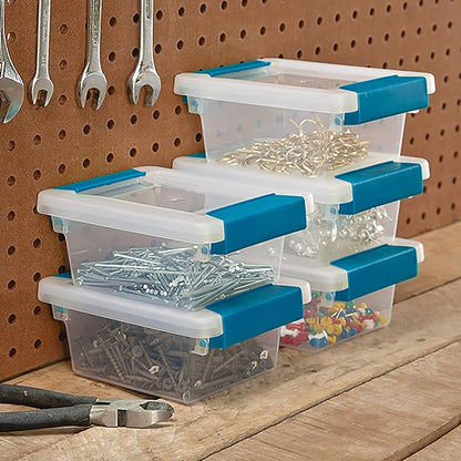 STERILITE Mini Clip Box Clear Base & Lid Aquarium Blue Latches - Image 3