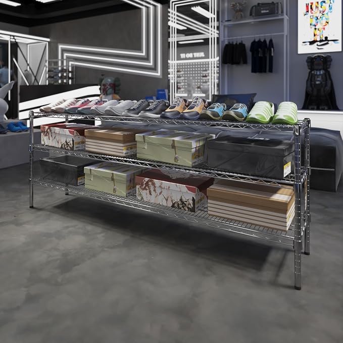 14" Deep x 72" Wide x 27" Height Wire Shelving Kit | 3-Tier | NSF Commercial - Image 2