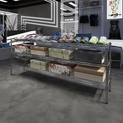 14" Deep x 72" Wide x 27" Height Wire Shelving Kit | 3-Tier | NSF Commercial - Image 2
