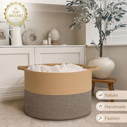INDRESSME 115L Extra Large Blanket Basket, Woven Baskets - Image 7