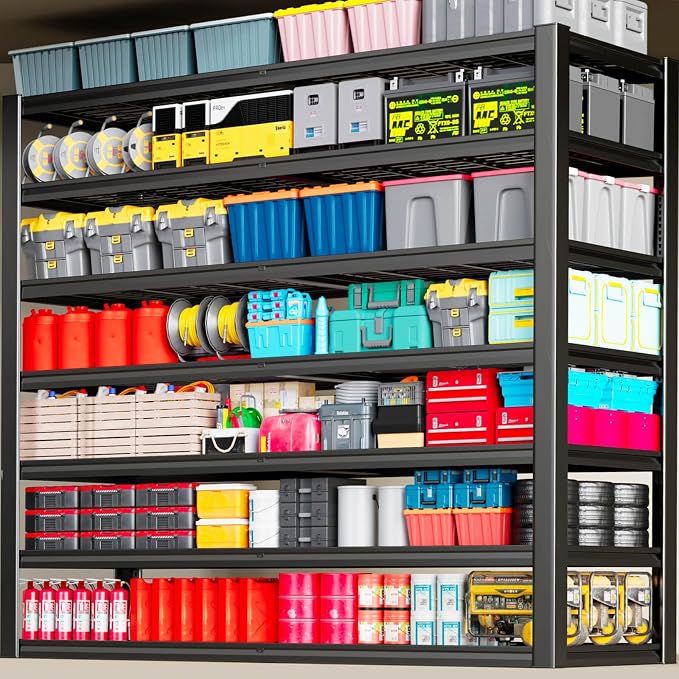 7-Tier Heavy Duty Garage Shelving Units, Steel Shelf, Large Storage Rack by SKZNSA