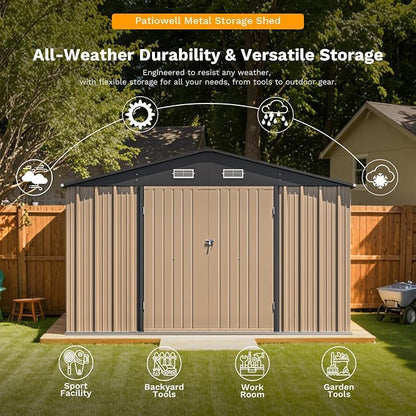 Patiowell 10 x 12 FT Metal Storage Shed - Image 5