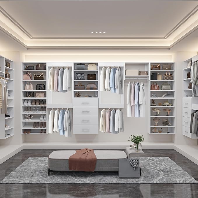 25.5" Wide Shoe Shelf Tower Modular Closet System, Shoe Storage Closet Tower - Image 4