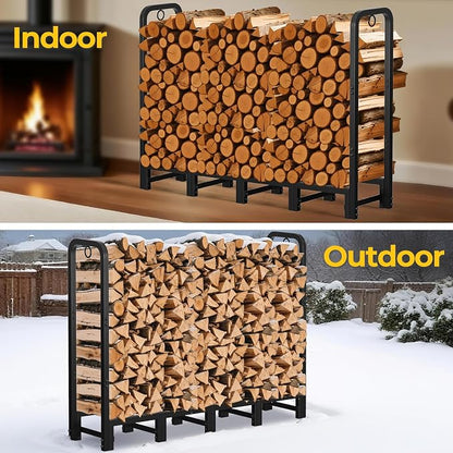 Amagabeli 5ft Firewood Log Rack Outdoor Heavy Duty Logs Holder - Image 7