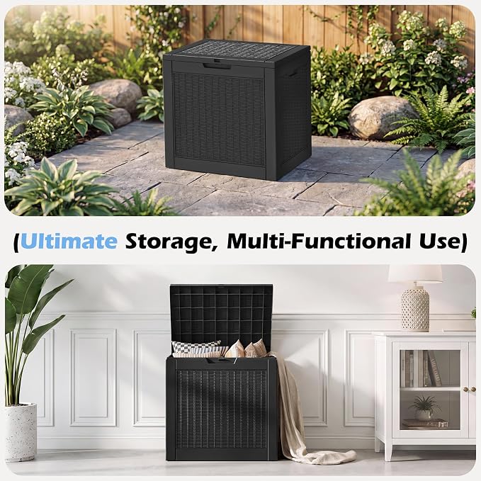 31 Gallon Outdoor Storage Box, Waterproof Resin Deck Box - Image 6