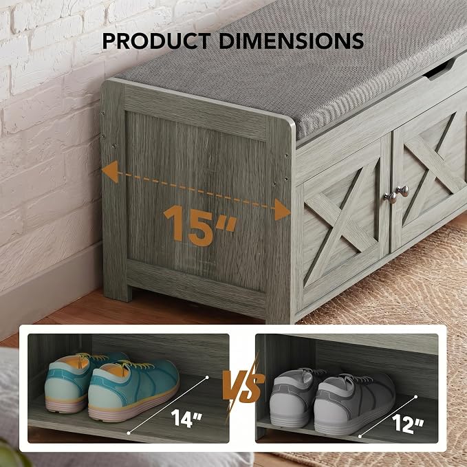 Marsail Shoe Storage Bench - Image 6