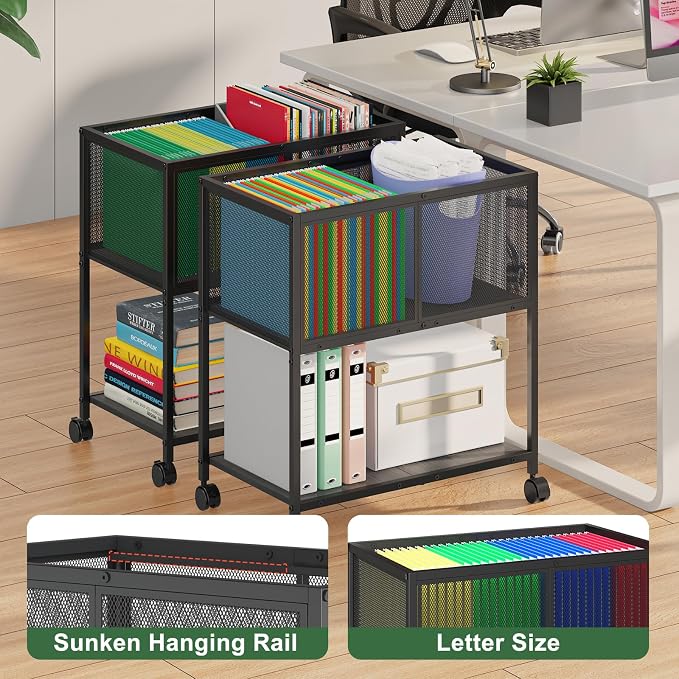 Sbanmao Rolling File Cart, Mobile File Cabinet - Image 4